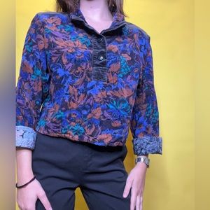 Velvet cropped shirt